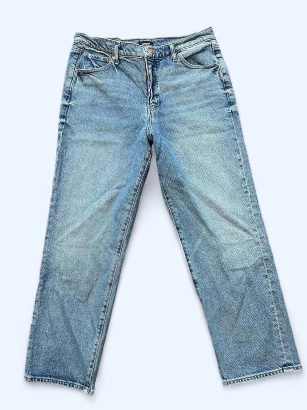 Express Women's High-Rise Light Wash Straight-Leg Jeans